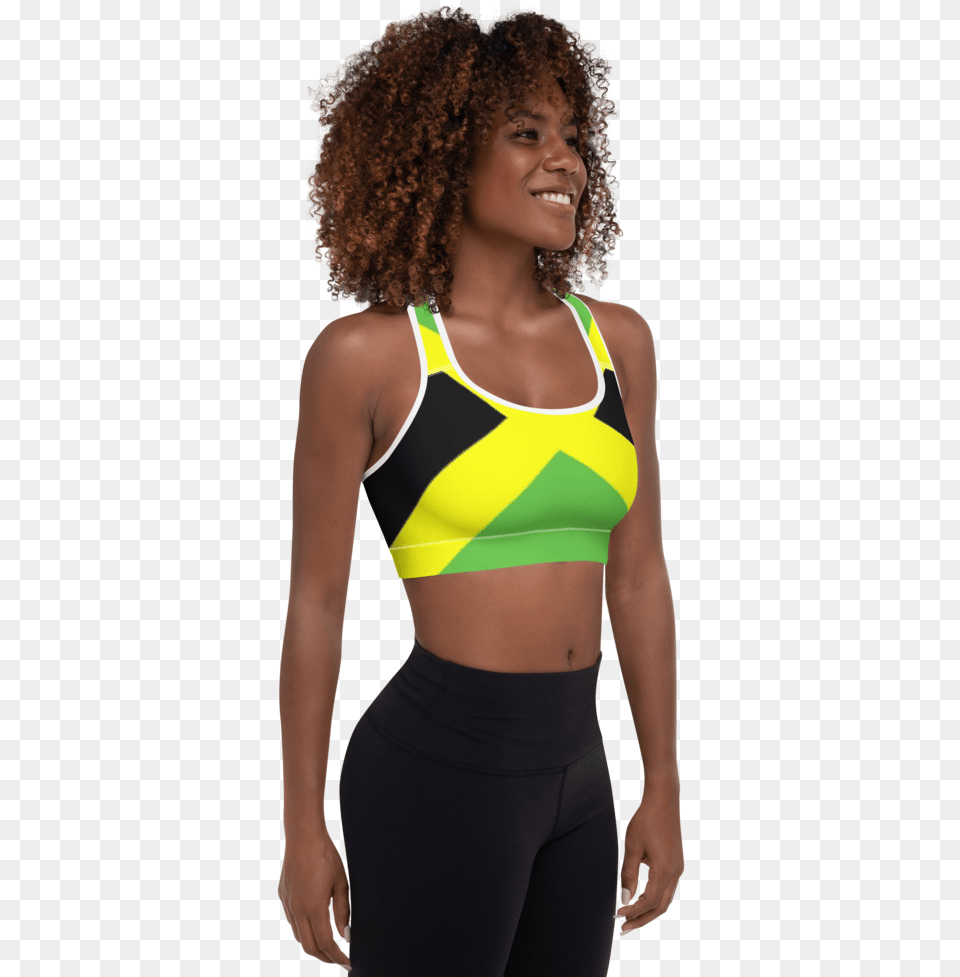 Jamaican Flag Padded Sports Bra Sports Bra, Underwear, Swimwear, Clothing, Lingerie Free Png Download