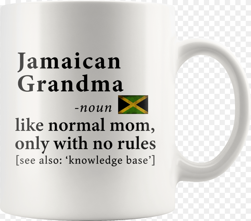 Jamaican Grandma Definition Jamaica Flag Grandmother Beer Stein, Cup, Beverage, Coffee, Coffee Cup Free Png