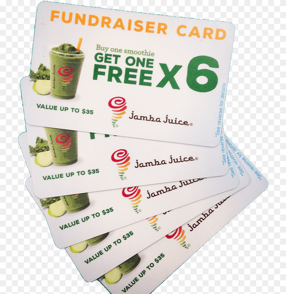 Jamba Juice Fundraiser Card For Sale, Advertisement, Text, Business Card, Paper Free Png Download