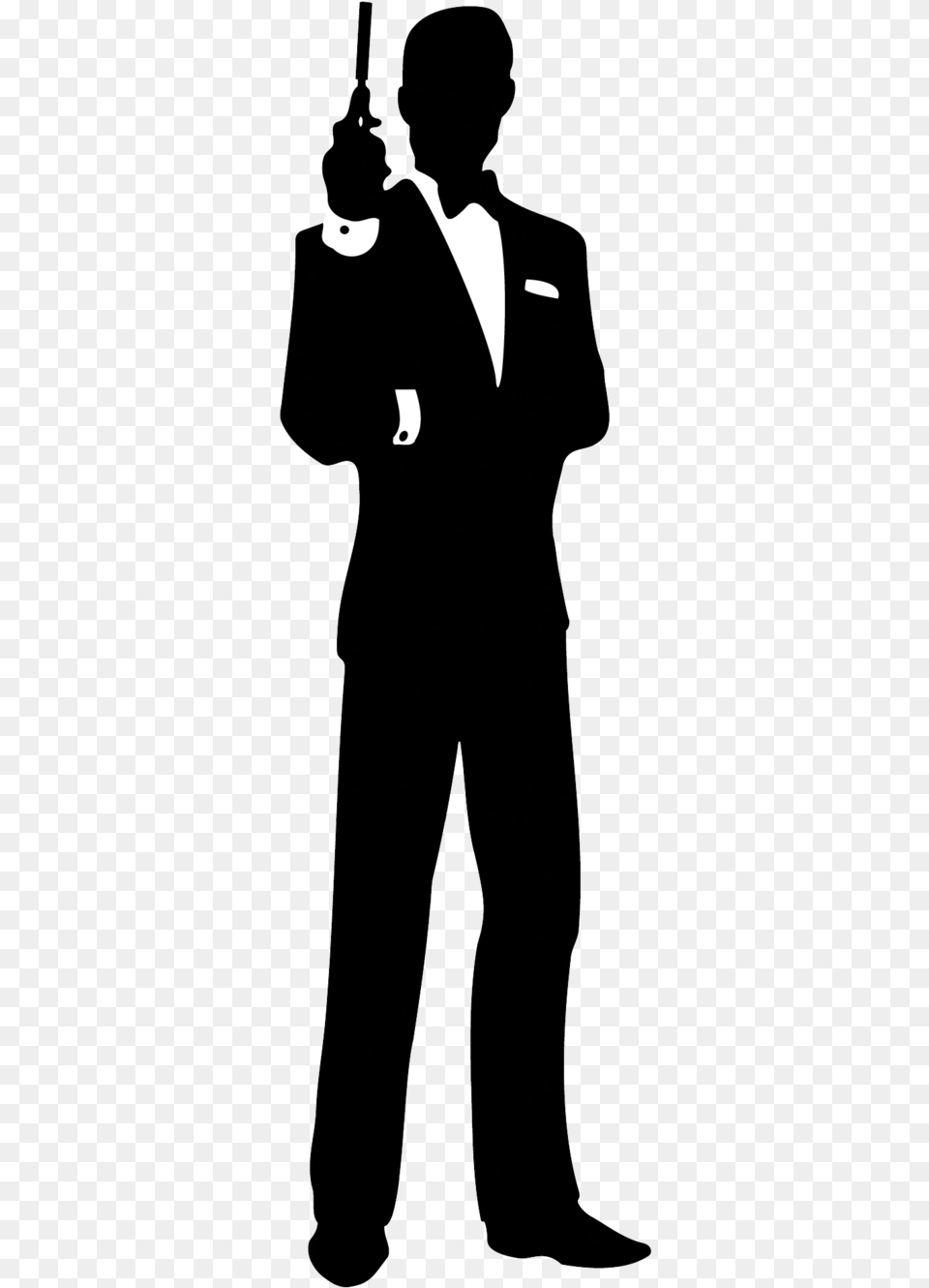 James Bond Film Series Silhouette Clip Art James Bond Silhouette, Tuxedo, Suit, Clothing, Formal Wear Png Image