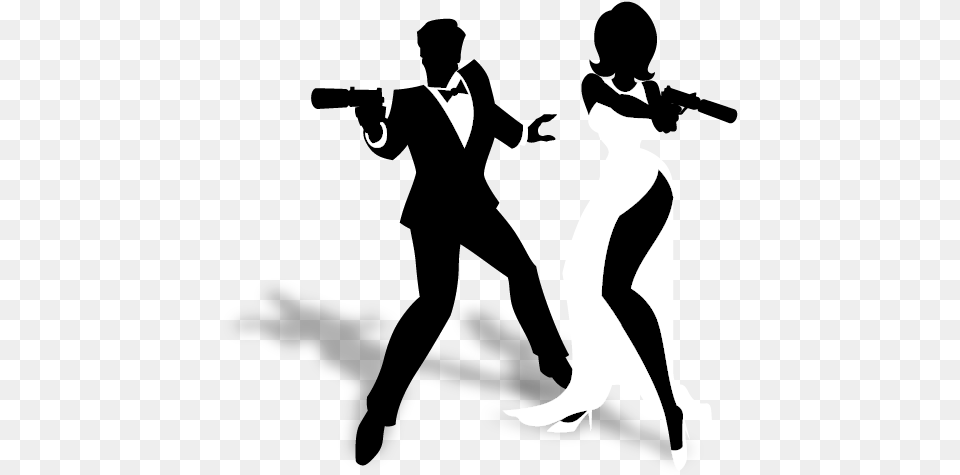 James Bond Theme Gun Barrel Sequence Silhouette James Bond Theme Silhouette, Stencil, Adult, Female, Person Free Png Download