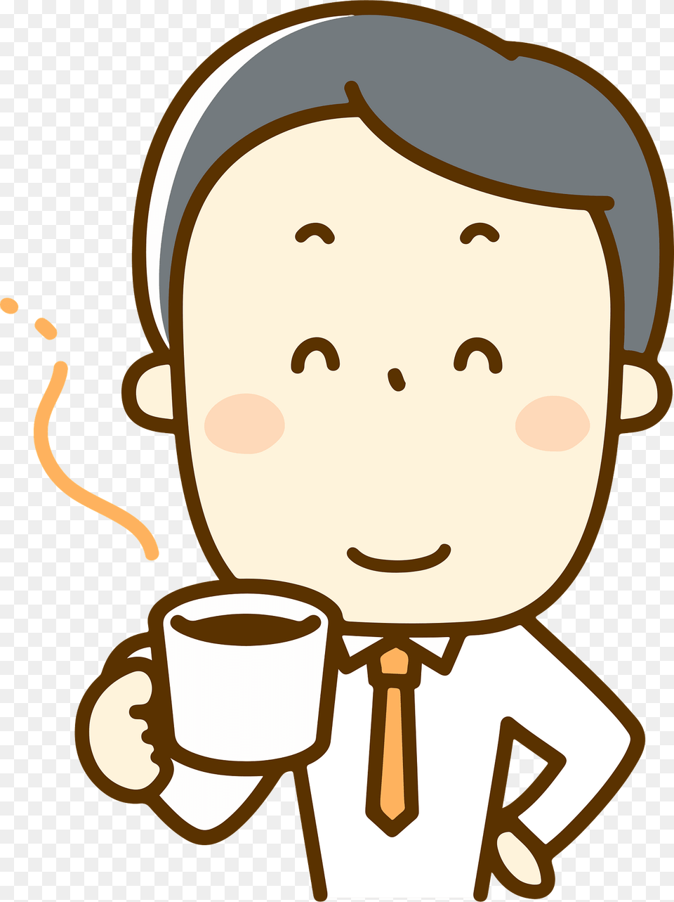 James Businessman Is Drinking Coffee Clipart, Accessories, Formal Wear, Tie, Cup Png Image