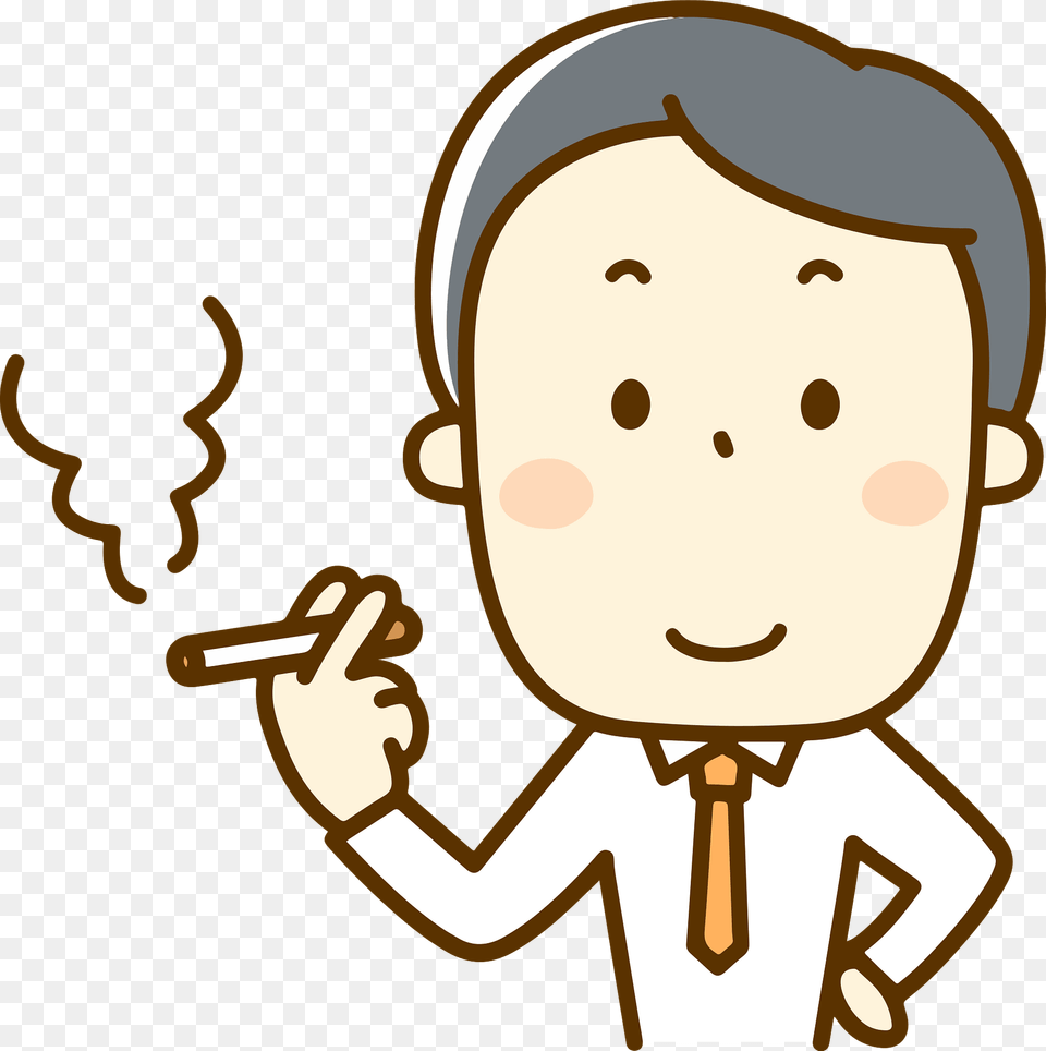 James Businessman Is Smoking Clipart, Face, Head, Person, Baby Free Png Download