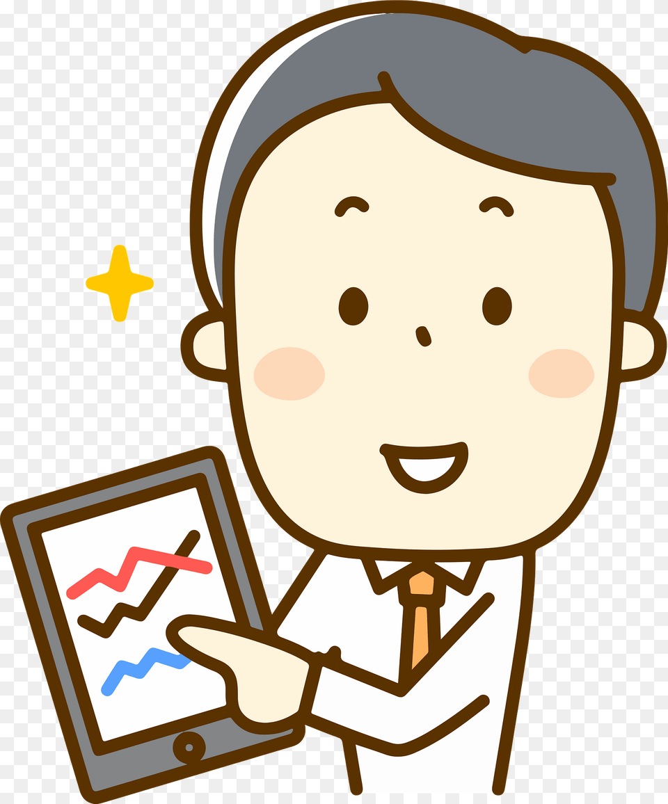 James Businessman Is Using His Tablet Clipart, Computer, Electronics, Baby, Person Free Png Download