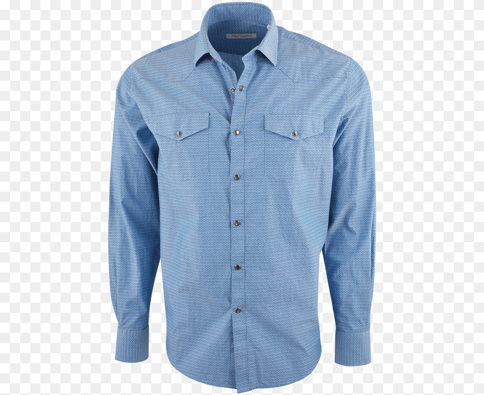 James Campbell Fitz Water Blue Dobby Snap Shirt Button, Clothing, Dress Shirt, Long Sleeve, Pants Png