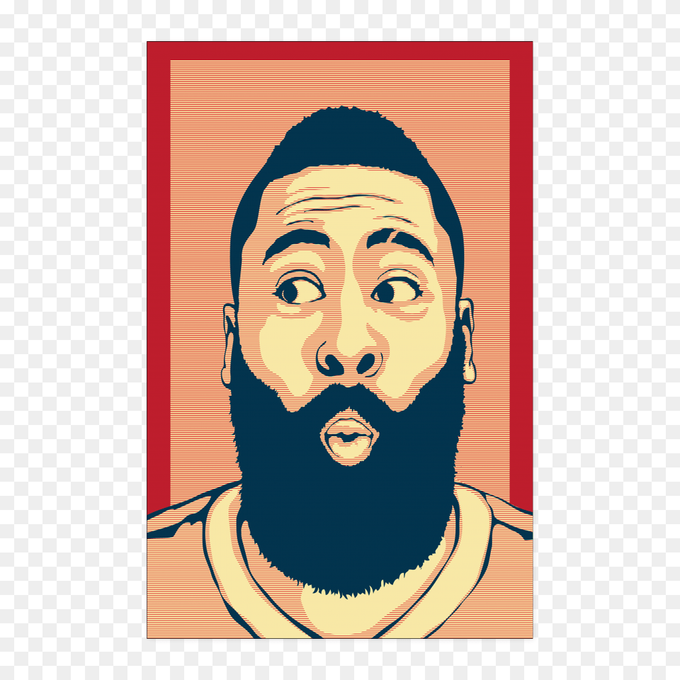 James Harden Face Poster Tee Wise, Adult, Beard, Head, Male Free Png