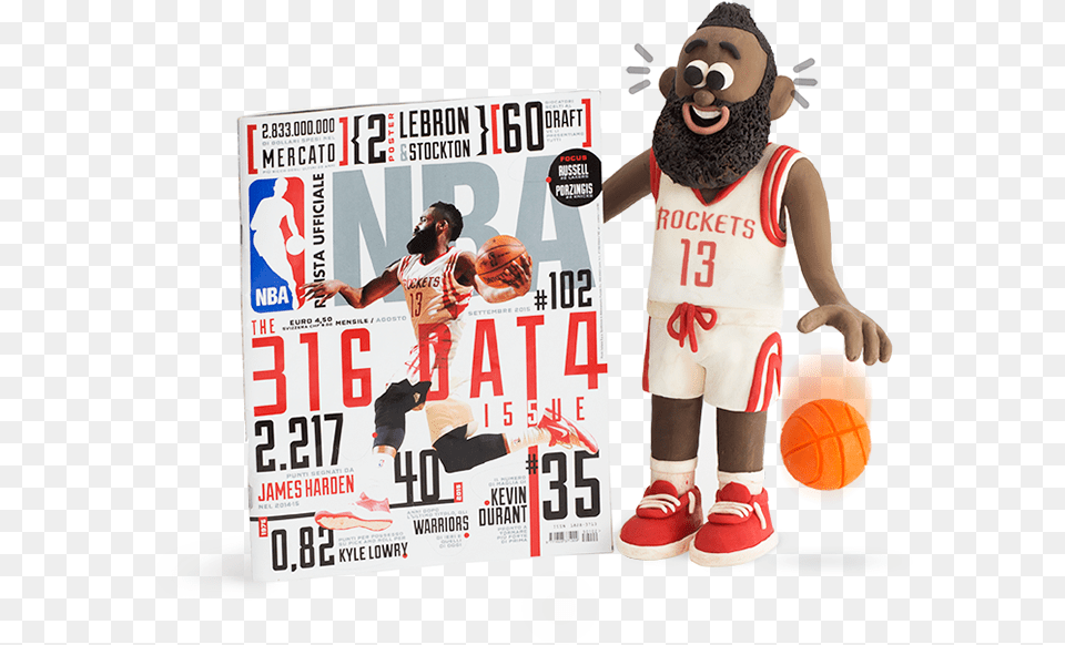 James Harden X Rivista Ufficiale Nba Dribble Basketball, Advertisement, Poster, Adult, Person Free Png