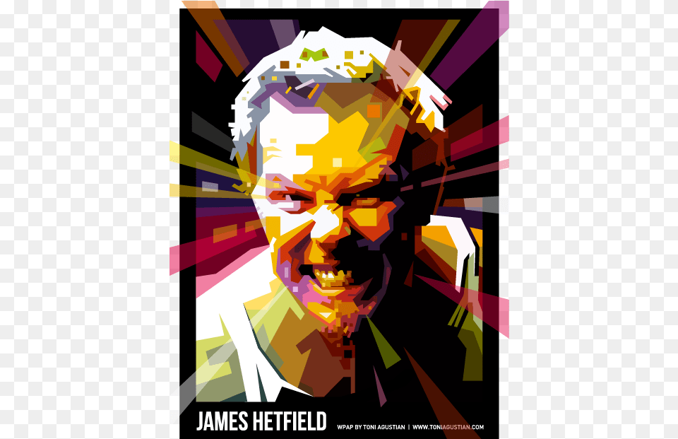James Hetfield In Wpap Downloadable Vector Poster James Hetfield Wpap, Portrait, Photography, Person, Head Free Png