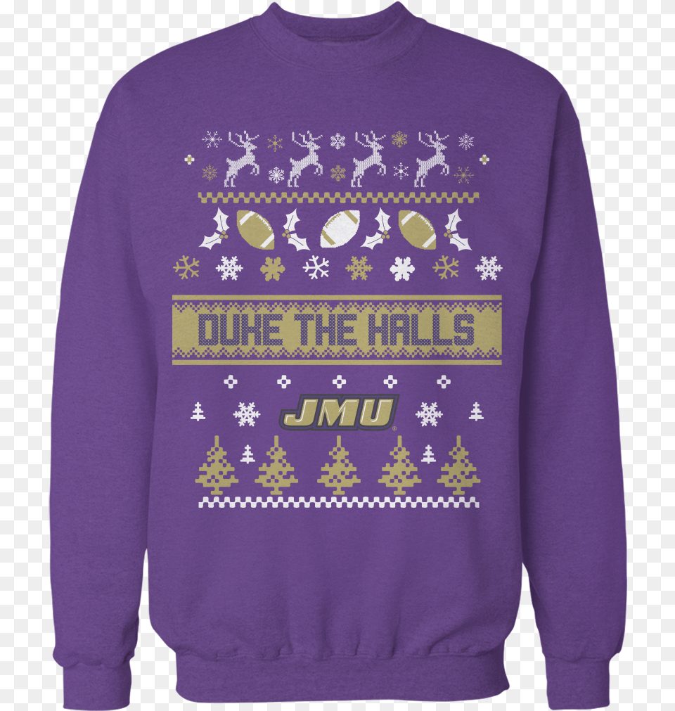 James Madison Dukes Ugly Christmas Sweater Portugal, Clothing, Hoodie, Knitwear, Sweatshirt Free Transparent Png