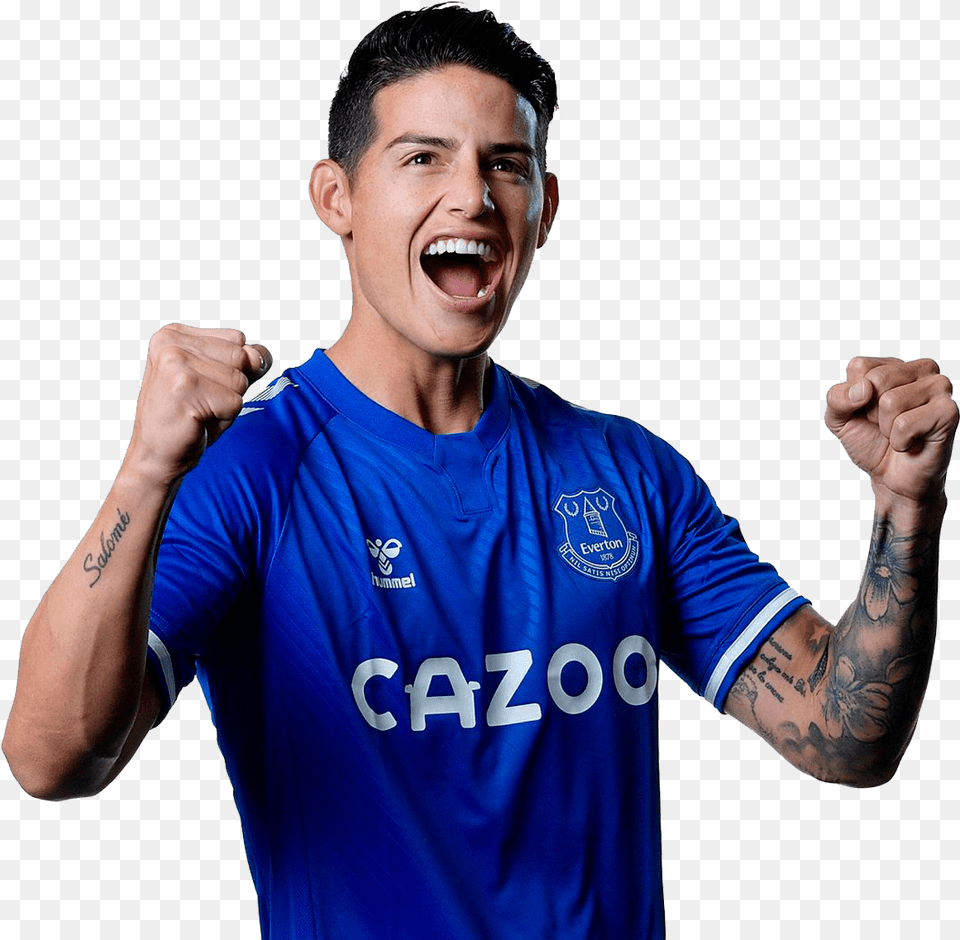 James Rodriguez Football Render James Rodriguez Everton Jersey, Person, Face, Happy, Head Free Png Download