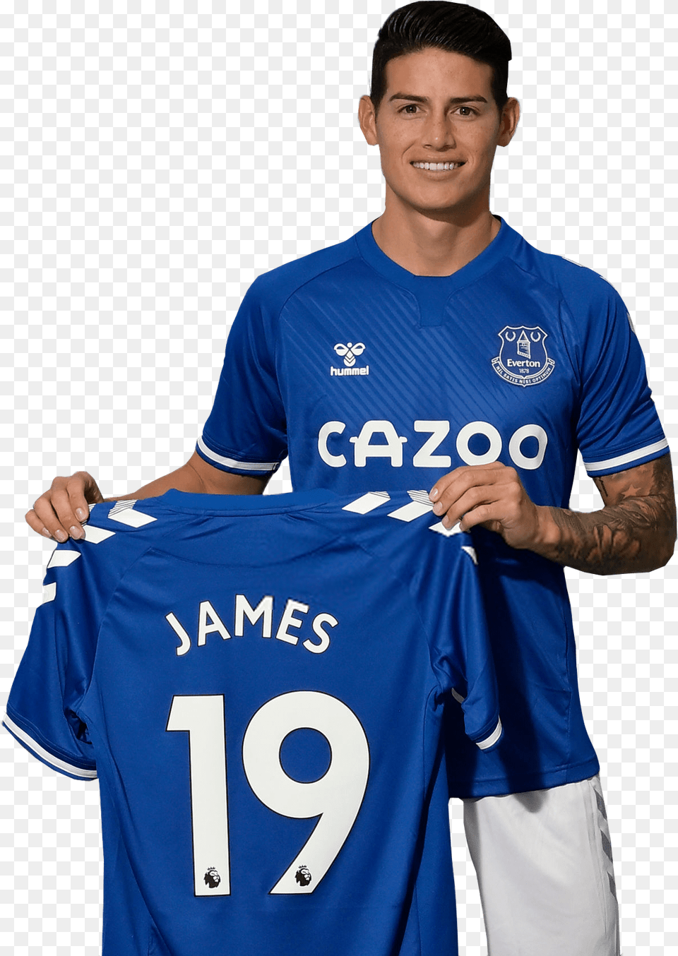 James Rodriguez Football Render James Rodriguez Everton Shirt, T-shirt, Clothing, Person, Man Free Png