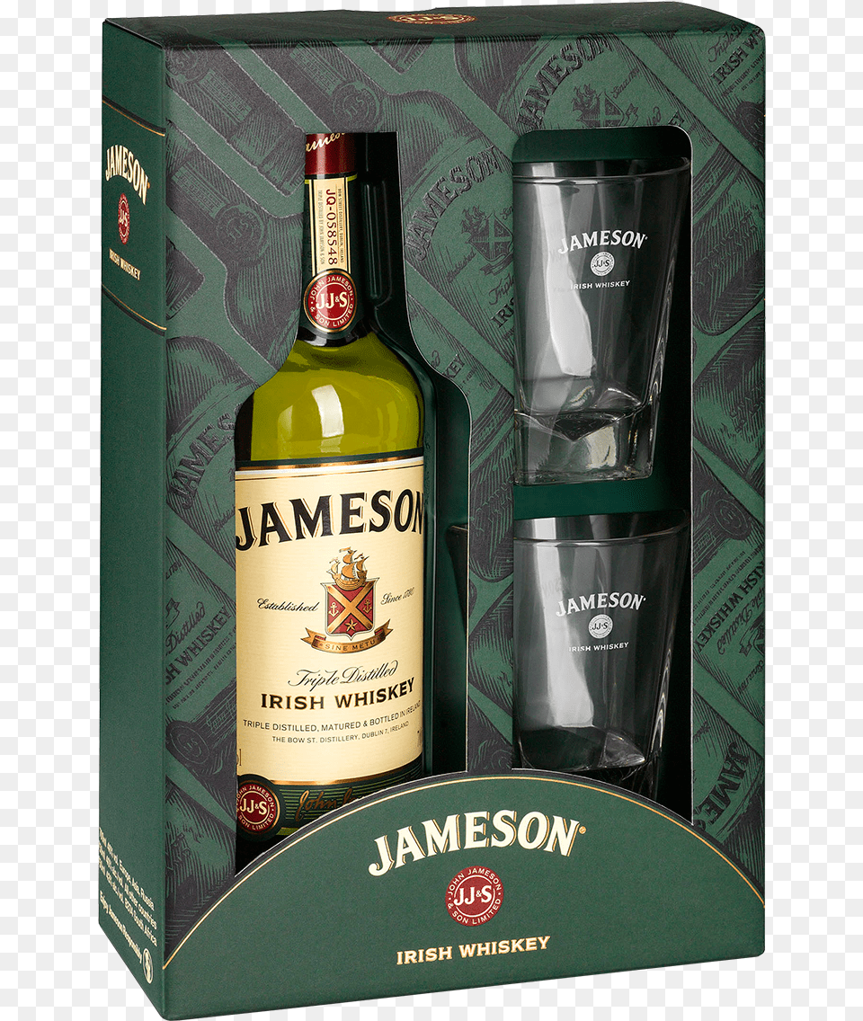 Jameson 07l 2 Skleniky Jameson Irish Whiskey, Alcohol, Beverage, Liquor, Bottle Free Transparent Png