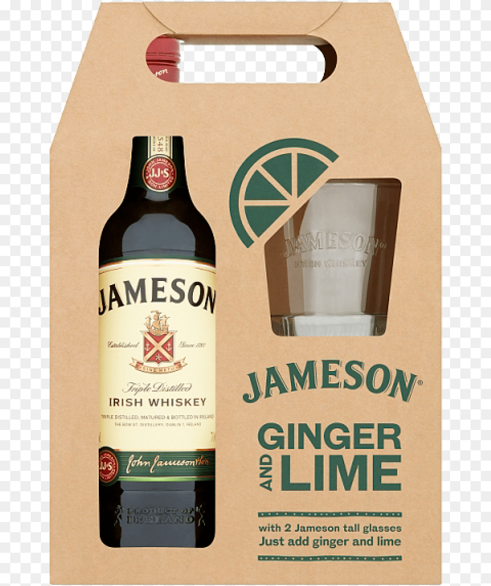 Jameson 70cl 2 Glass Gift Set Alcohol Gift Box Packaging, Beer, Beverage, Liquor, Bottle Free Png Download