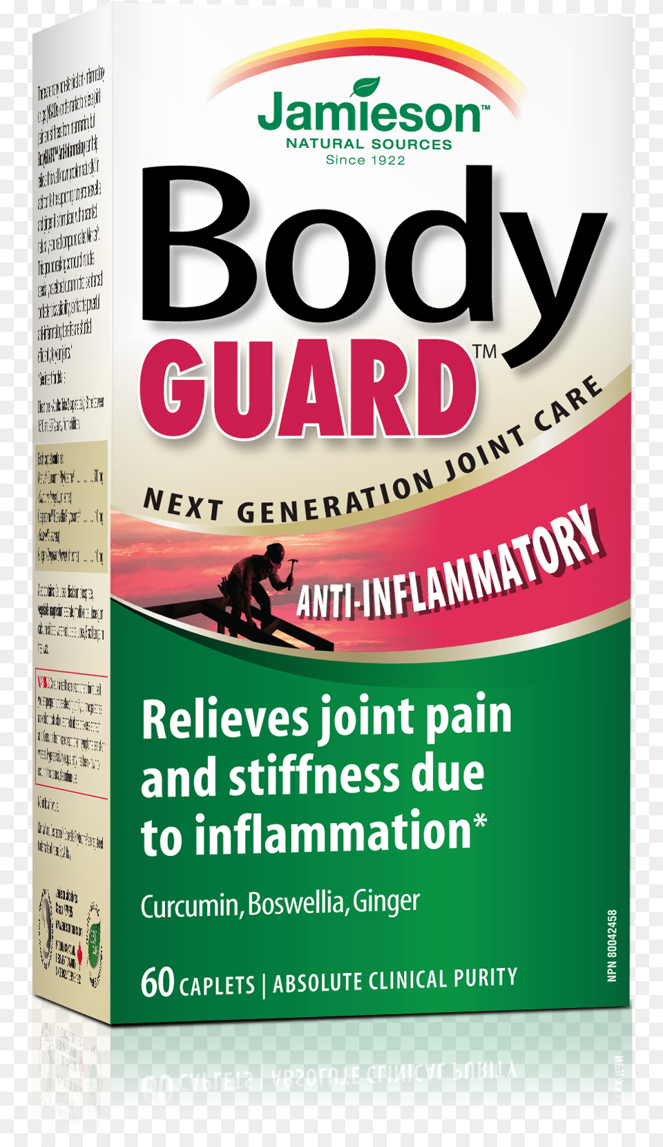 Jamieson Bodyguard Anti Inflammatory 60 Caplets Jamieson Bodyguard Anti Inflammatory, Advertisement, Poster, Person, Herbal Free Transparent Png