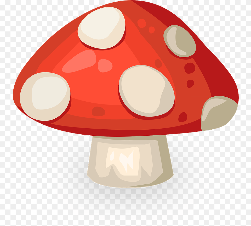 Jamur Merah Putih Titik Titik Polka Organik Cartoon Red And White Mushroom, Agaric, Fungus, Plant, Amanita Png Image