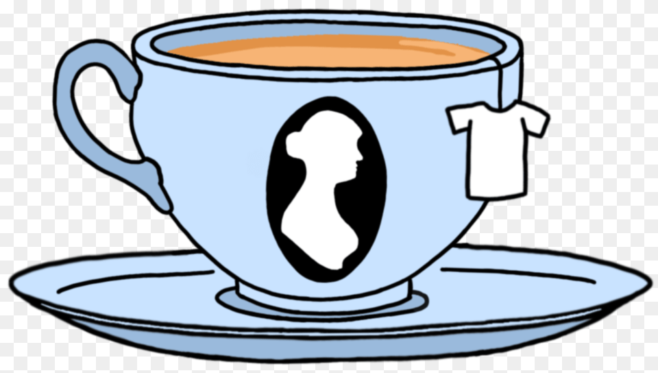 Jane Austen Tees Logo Ladies Boyfriend T Shirt, Cup, Saucer, Beverage, Coffee Free Png Download