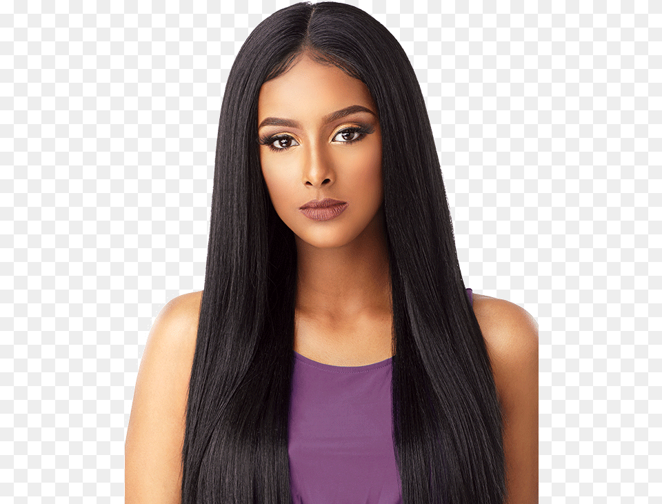 Janelle Main Lace Wig, Black Hair, Hair, Person, Adult Free Transparent Png