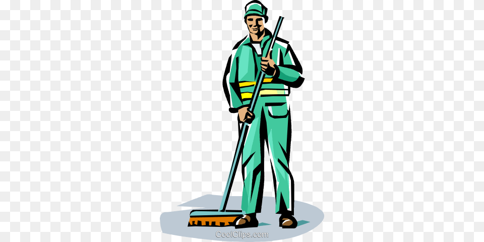 Janitor Royalty Vector Clip Art Illustration, Adult, Cleaning, Male, Man Free Transparent Png