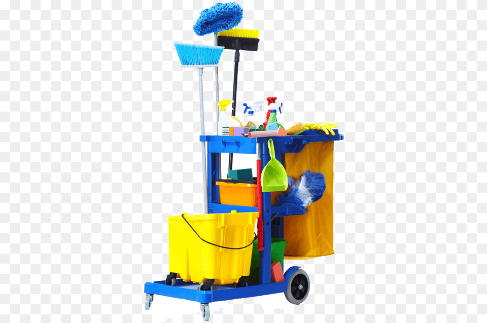 Janitorial Supplies Innovative Options For Keeping Cleaning Cart, Person, Carriage, Transportation, Vehicle Png Image