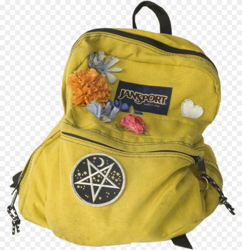Jansport Backpack Yellow School Aesthetic Mood Board, Bag, Accessories, Handbag, Flower Free Png