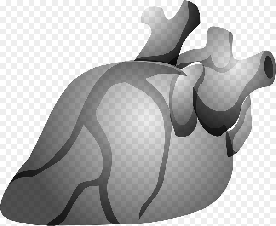 Jantung Kartun Hitam Putih, Gray Png