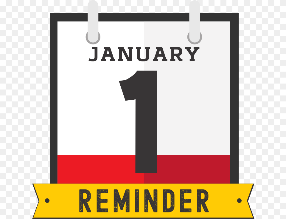 January 1 2020 Red And White Calendar Reminder Icon, Text, First Aid Png