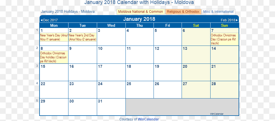 January 2018 Calendar With Moldova Holidays To Print August Calendar 2010 Printable, Text Png Image