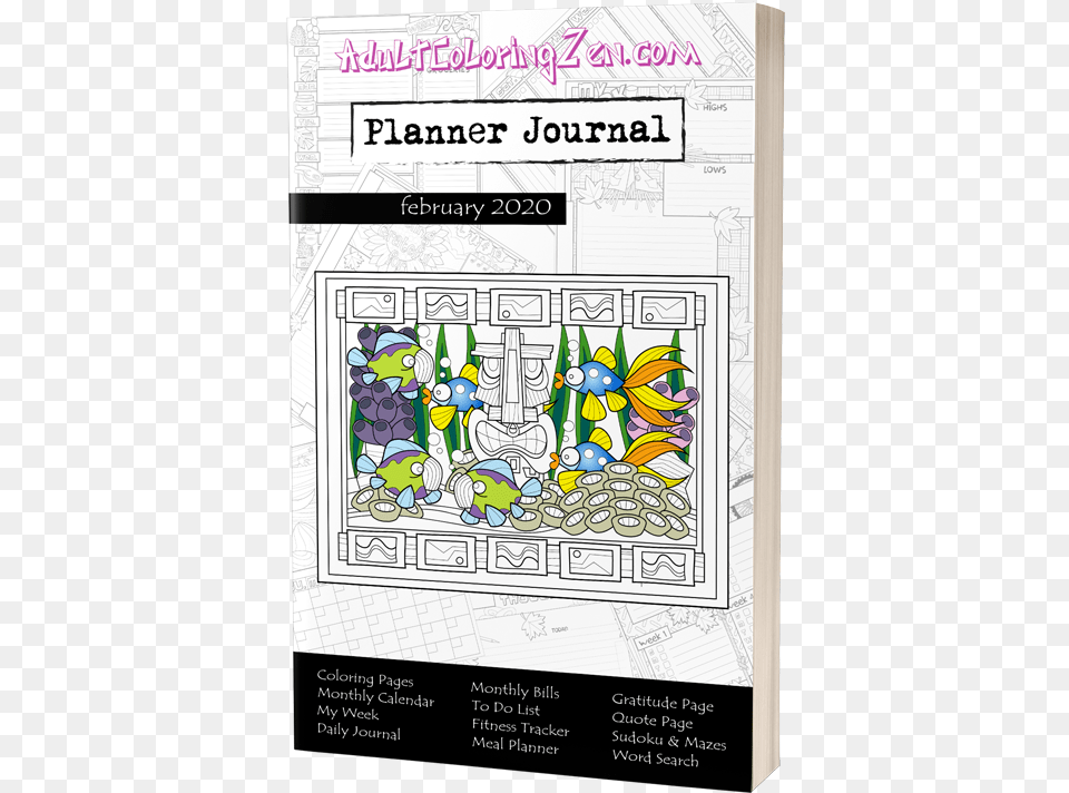 January 2020 Journal Planner Coloring Activity Book Poster, Advertisement, Comics, Publication, Animal Free Transparent Png