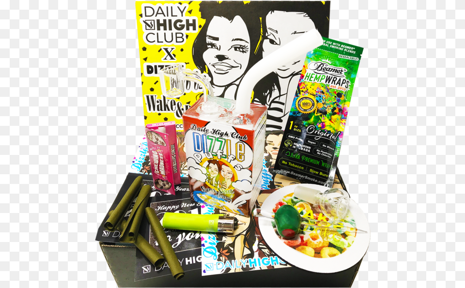 January Dizzle Puff Daily High Club Boxes, Advertisement, Poster, Face, Head Png