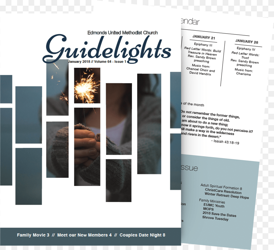 January Guidelights Cover Flyer, Advertisement, Poster, Body Part, Finger Free Transparent Png