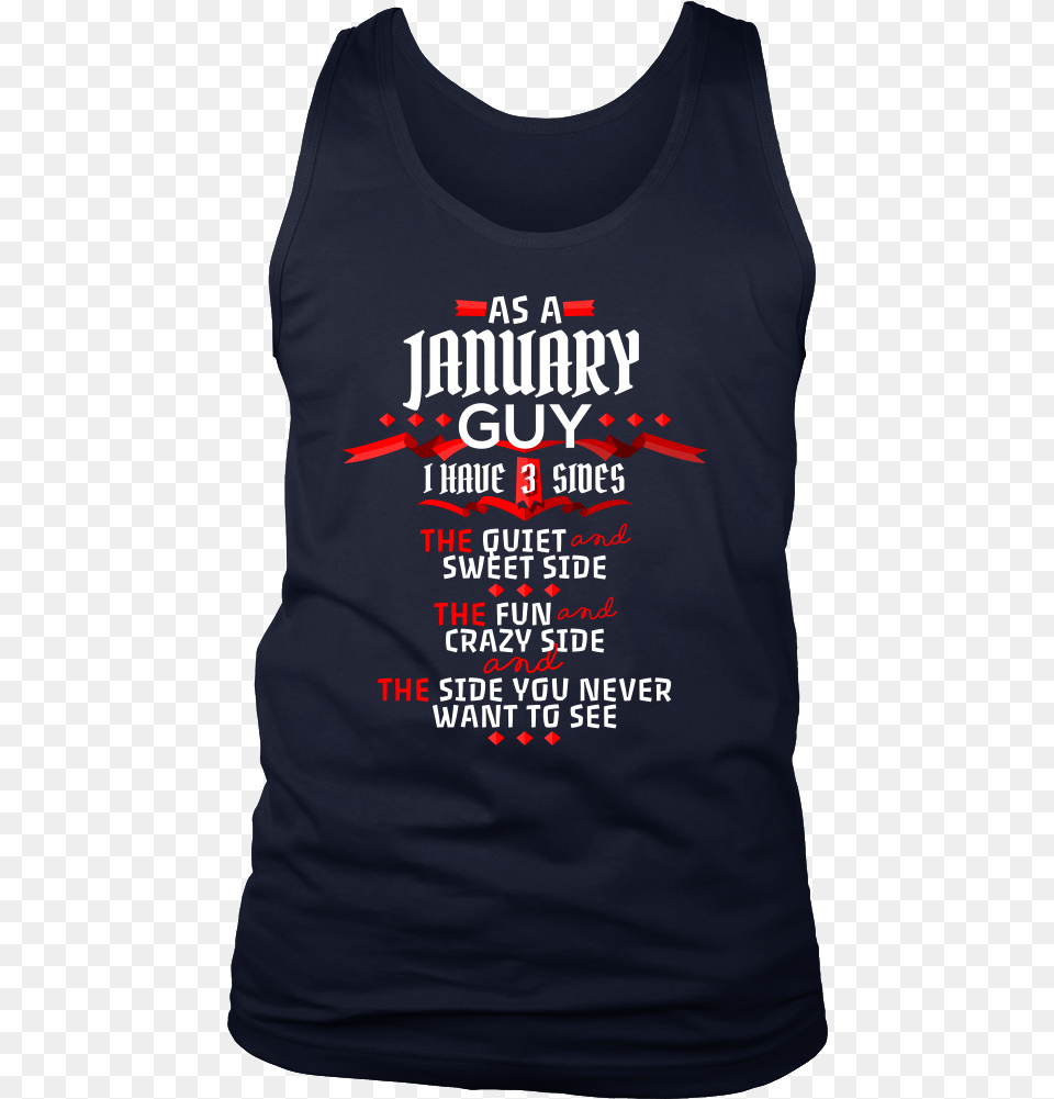 January Guycrazy Sweet And Fun Birthday B Day Gift Active Tank, Clothing, T-shirt, Tank Top Png Image