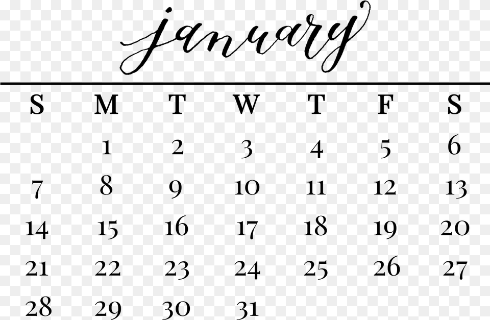 January Number, Gray Png Image