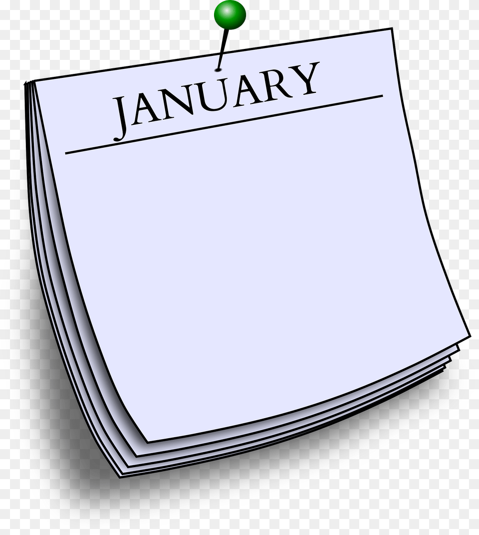 January Pinned Note, Page, Text, Book, Publication Free Png Download