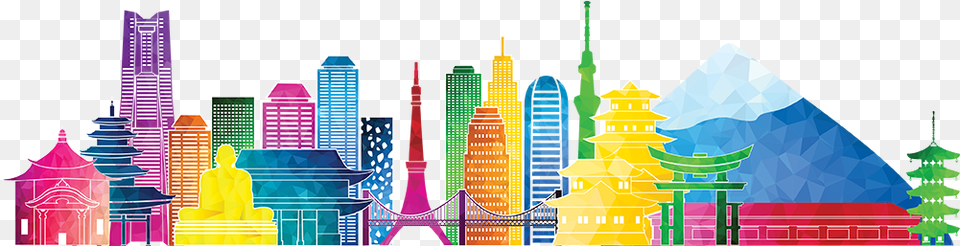 Japan City, Neighborhood, Urban, Art, Graphics Png Image