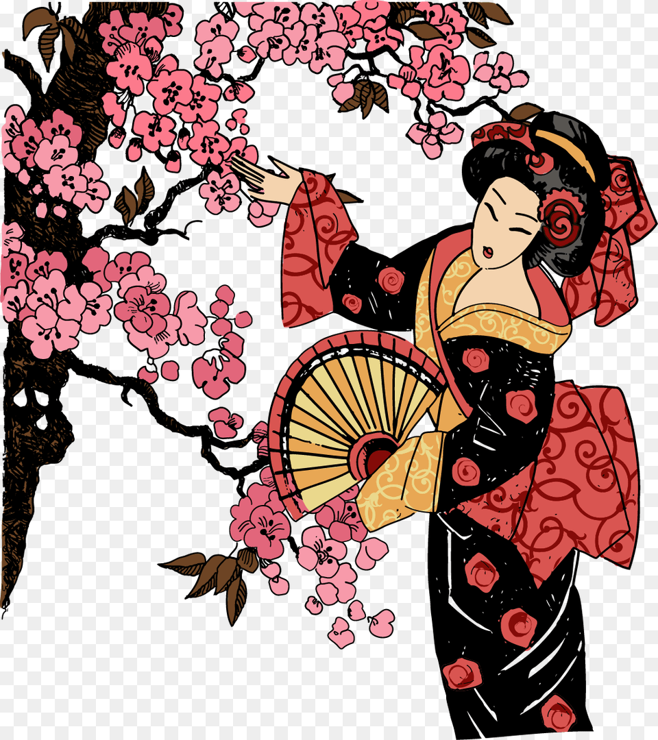 Japan Clipart Clothing Japanese Japanese Geisha, Dress, Robe, Fashion, Formal Wear Free Png