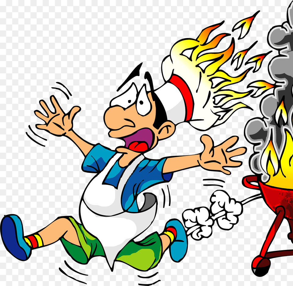 Japan Clipart Doing Business Clipart Barbecue Fire Can T Cook Cartoon, Baby, Person, Clothing, Footwear Png Image