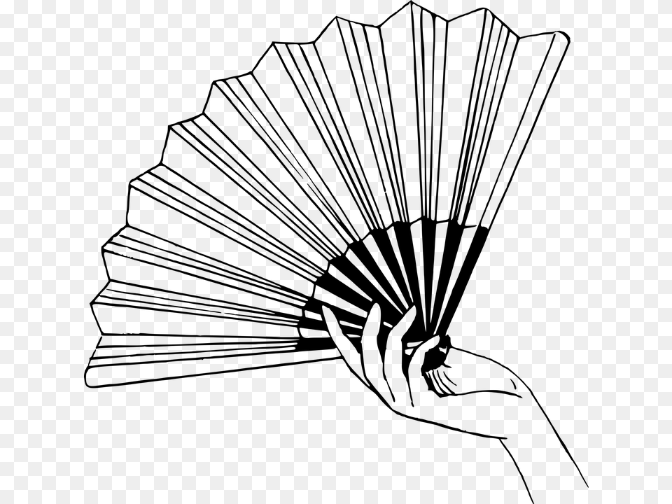 Japan Clipart Drawing Fan Black And White, Gray Png Image