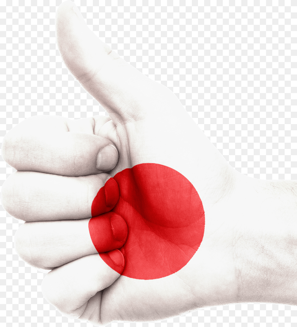 Japan Flag Hand, Body Part, Finger, Person, Wrist Png Image