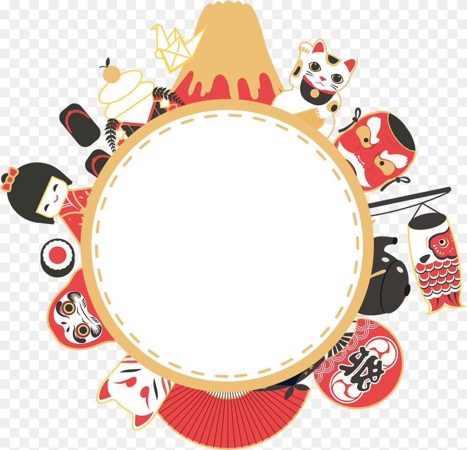 Japan Maneki Neko Decoration Transprent Japanese Decoration, Drum, Musical Instrument, Percussion, Disk Free Png