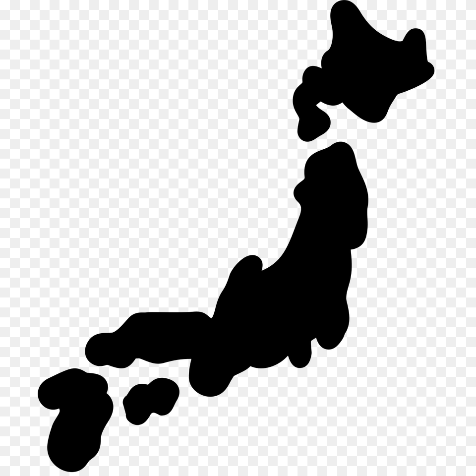 Japan Map Filled Icon, Gray Free Transparent Png