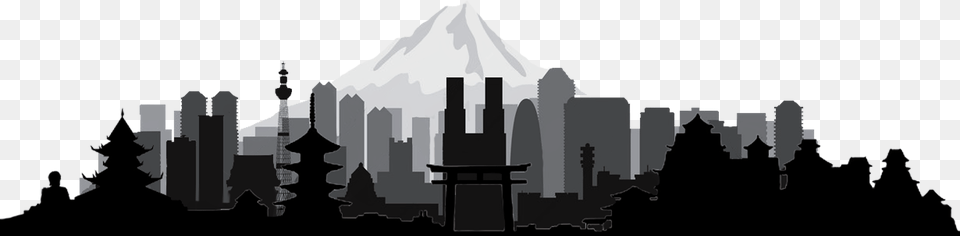 Japan Tours Footer Japan City Skyline, Metropolis, Urban, Silhouette, Architecture Free Png Download