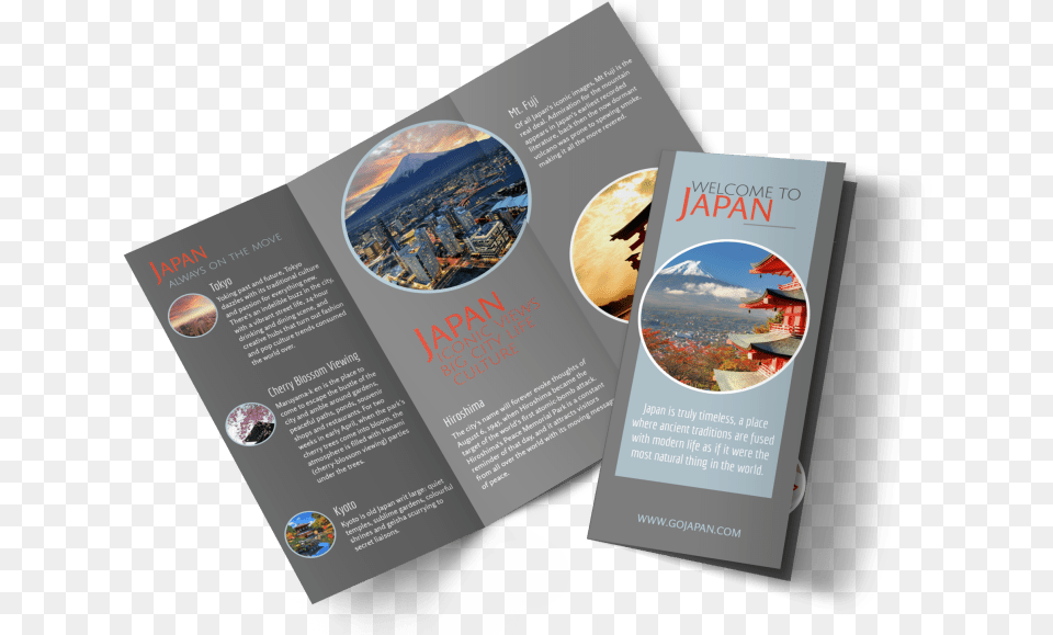 Japan Travel Tri Fold Brochure Template Preview Brochure Template In Japan, Advertisement, Poster, Business Card, Paper Free Png Download