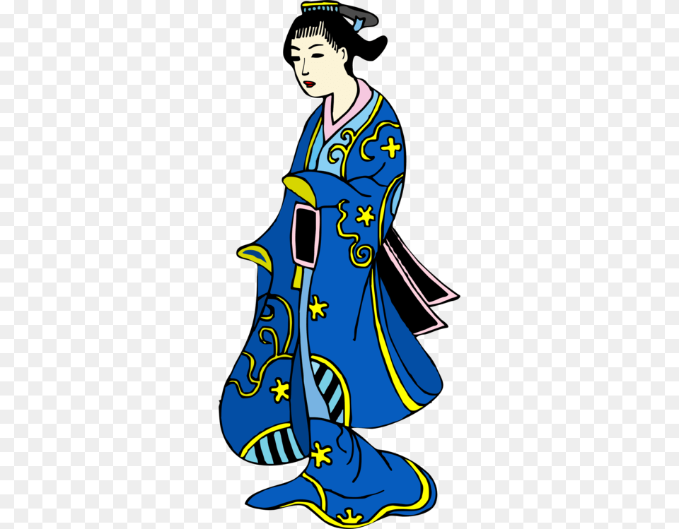 Japan Woman Folk Costume Kimono Download, Robe, Clothing, Dress, Gown Free Png