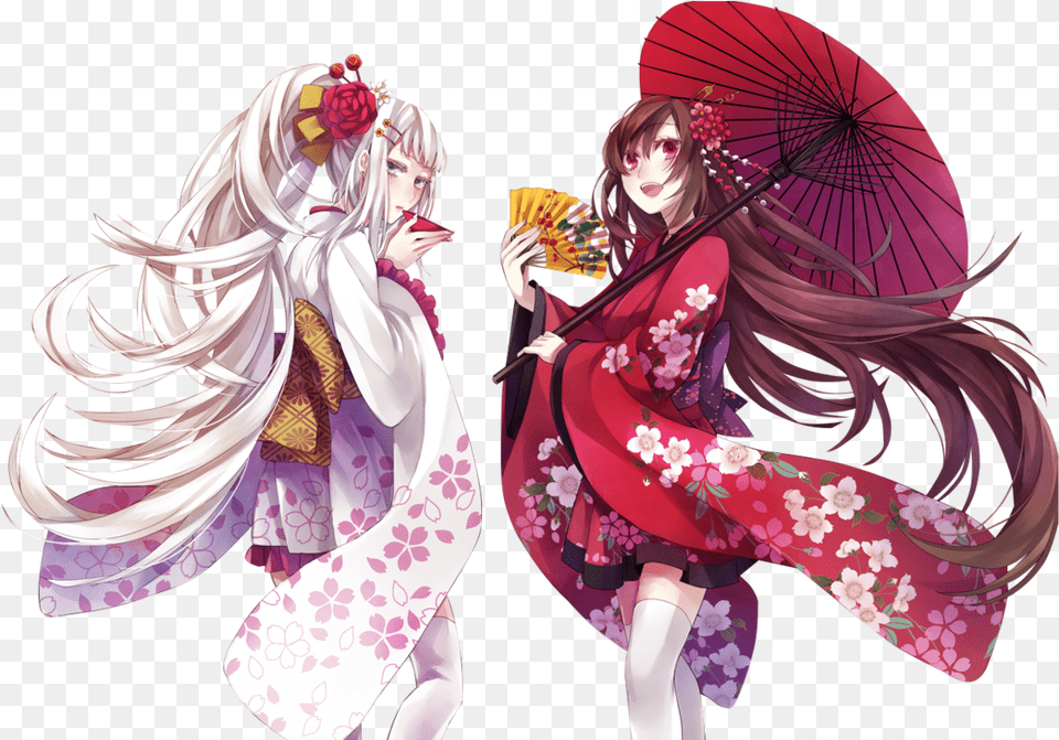 Japanese Anime Girls Anime Girl Kimono, Book, Clothing, Comics, Dress Free Png