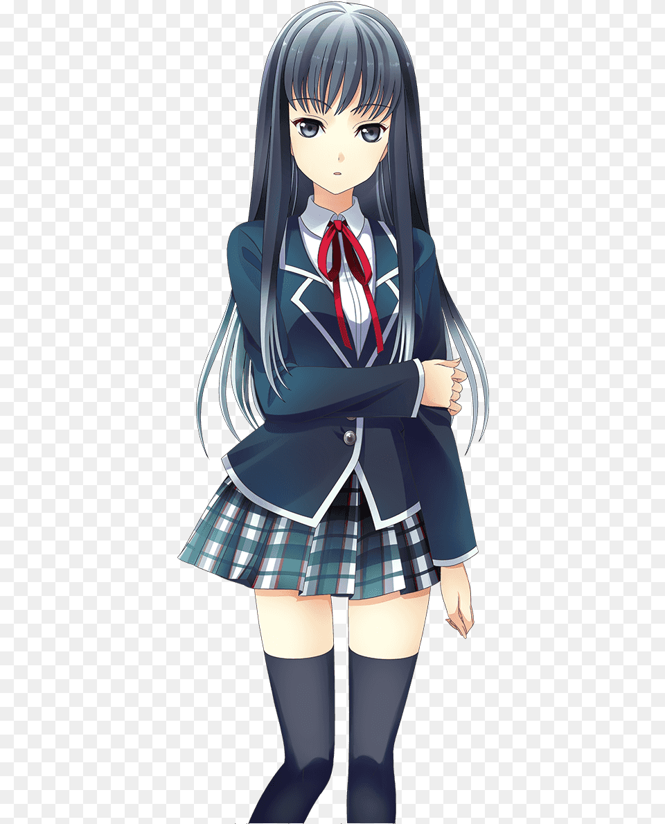 Japanese Anime Transparent Anime Girls School Outfit, Book, Publication, Comics, Teen Free Png