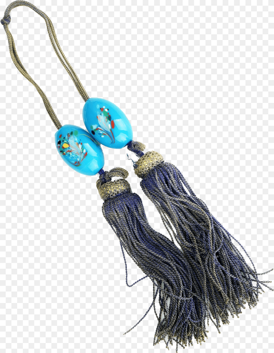 Japanese Art Glass Scroll Weights With Purple Tassels Locket, Accessories, Earring, Jewelry, Necklace Free Png