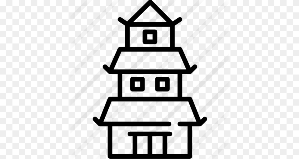 Japanese Castle, Gray Png