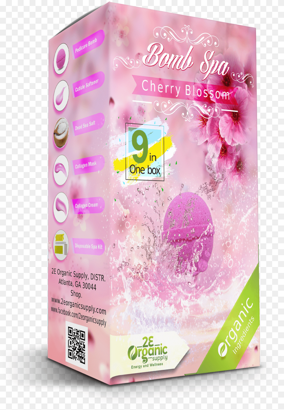 Japanese Cherry Blossom Bomb Spa 2e Organic, Advertisement, Flower, Plant, Qr Code Free Png