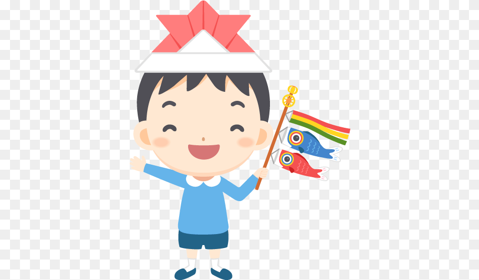 Japanese Children39s Day Boy Koinobori Origami Helmet, Elf, Baby, Person, Face Free Png Download