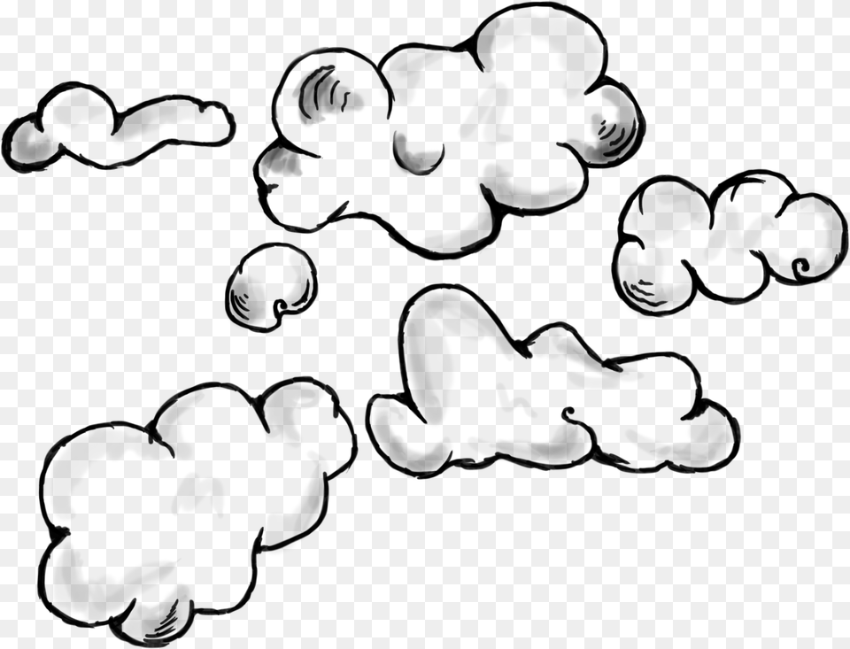 Japanese Clouds, Gray Png Image